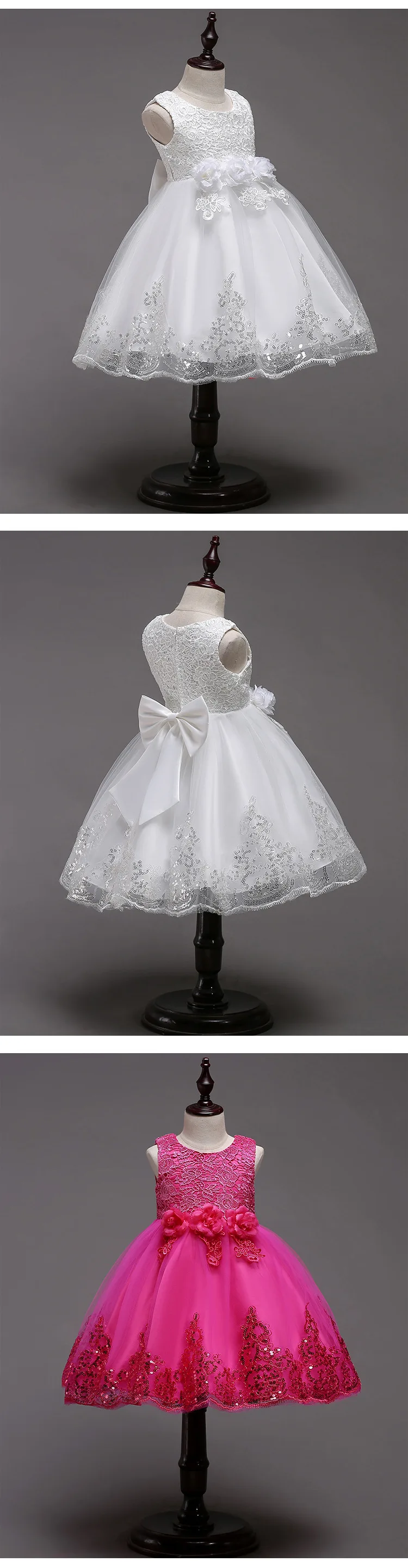 CHILDREN'S Dress Dresses of Bride Fellow Kids Tutu Solid Color Flower Dress Princess Veil