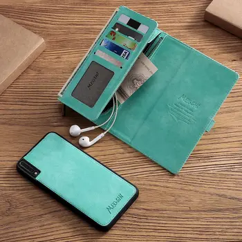 

LAPOPNUT Detachable Wallet Case for Samsung Galaxy A70 A50 A40 Premium Leather Flip Card Holder Magnetic Zipper Cover with Strap