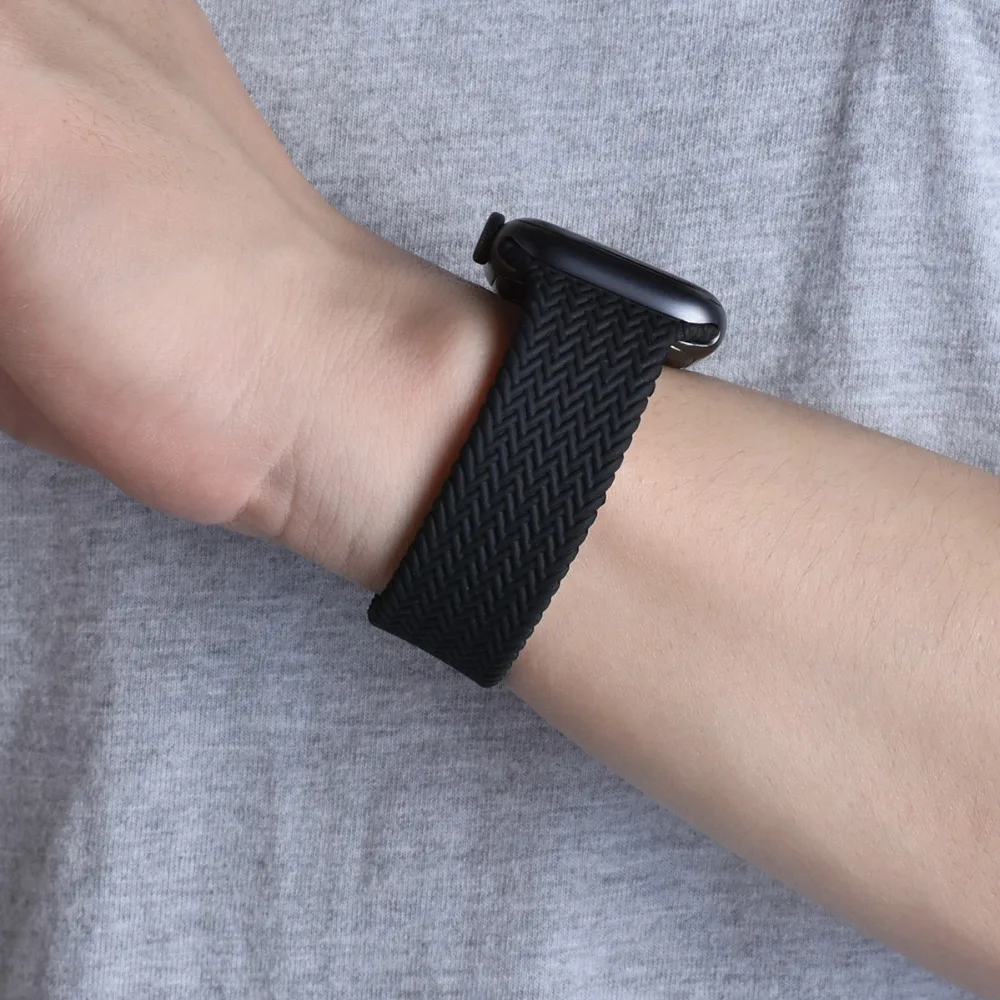 Braided Solo Loop Silicone Strap For 