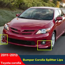 For 2 pieces/sets Car Front Bumper Splitter Lips Toyota Corolla 2011 12 13 Front Bumper Diffuser Protector Lip Body kit spoiler