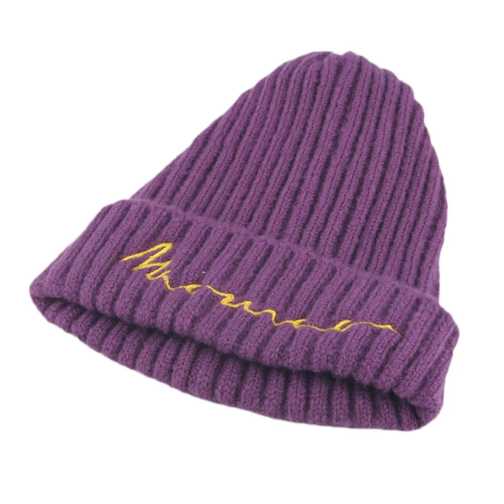 Toddler Kid Girl&Boy Baby Embroidery Winter Crochet Knit Hat Beanie Hairball Cap newborn photography props детские шапки