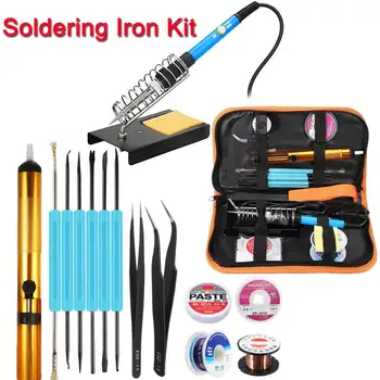 

60W 110V/220V Electric Adjustable Temperature Welding Soldering Iron Tool Kit Electric Soldering Heat Pencil Tips Repair Tool