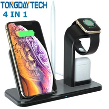 Tongdaytech 10 Вт Быстрое беспроводное зарядное устройство подставка для iPhone XS X 8 Plus 11 Pro Max Быстрая зарядка для Apple Airpods Watch 5 4 3 2 1