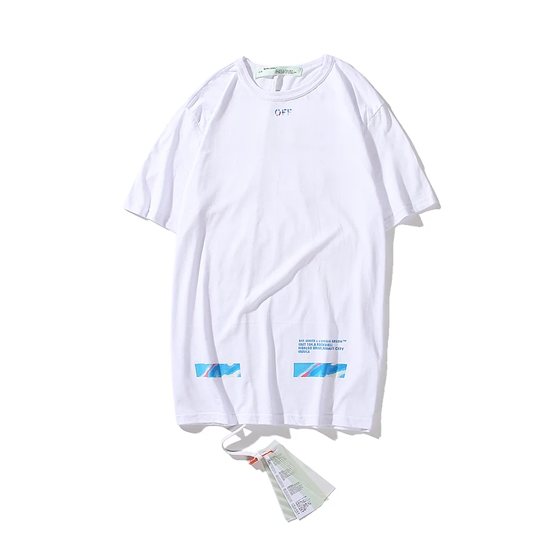 Граффити стрела 19ss Off-White OW для мужчин/женщин унисекс модные пары влюбленных моделей хлопок Повседневная футболка с коротким рукавом с круглым вырезом