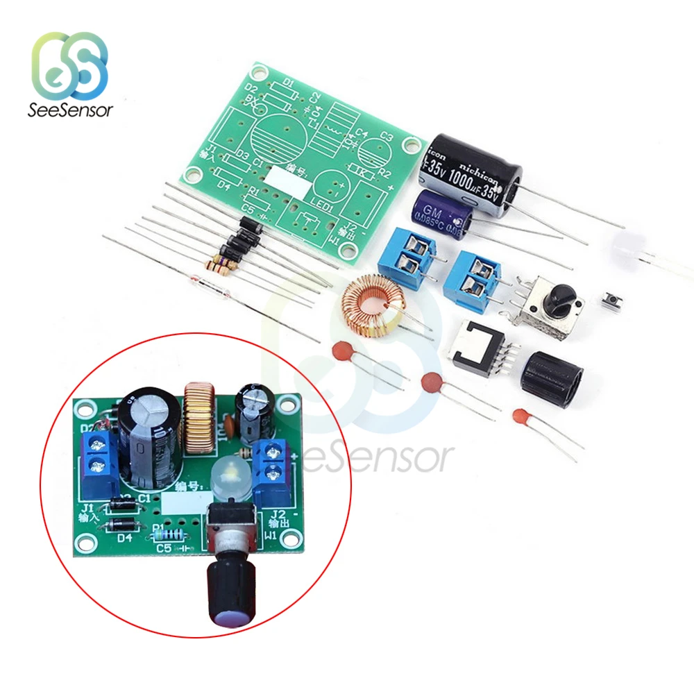 

LM2596 Adjustable Voltage Stabilizer Precise Buck Step Down Power Supply Module Board Voltage Regulator DIY Kit