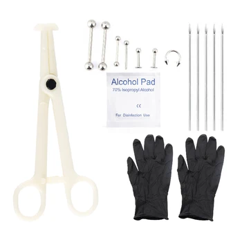 

1Set Piercing kit Plastic Body Belly Ear Tongue Septum Lip Piercing Tool Plier Clamp no Infection To Use for tattoo accessories
