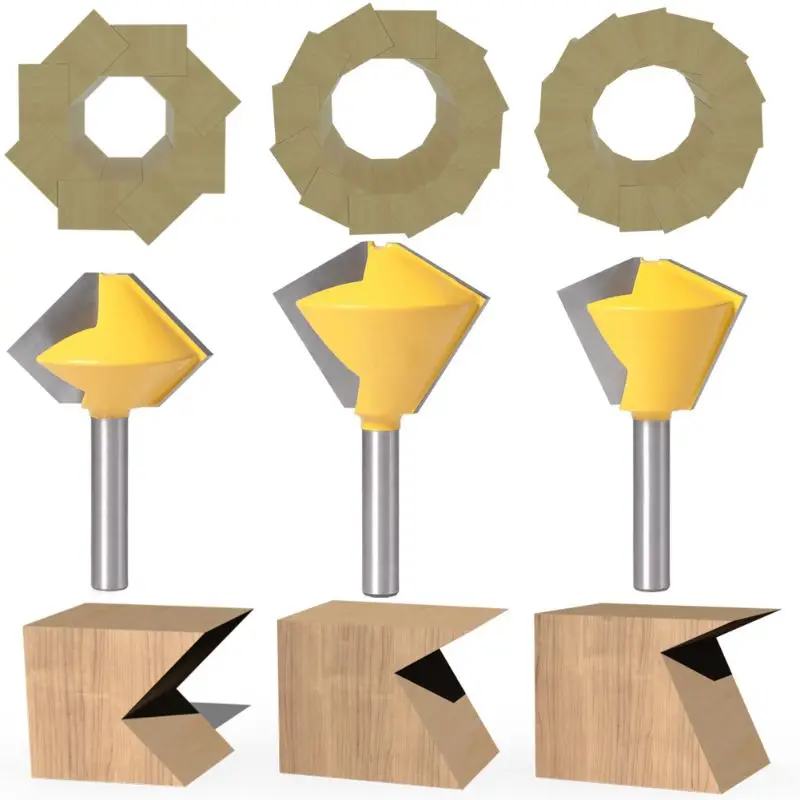 

8mm Shank 6/8/12 Sided Bird's Mouth Router Bit Bearing Milling Flash Trimmer