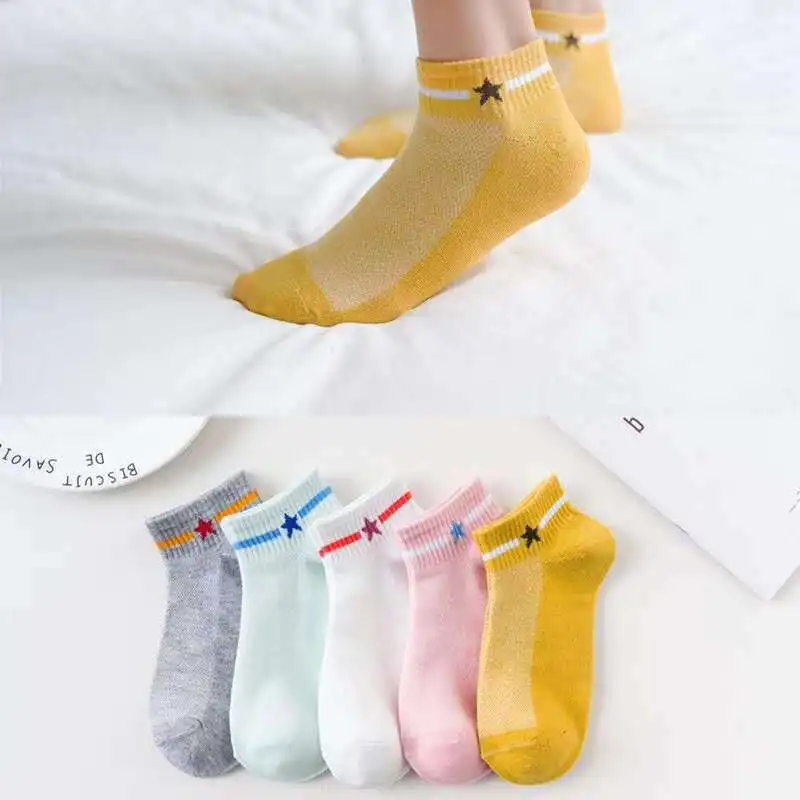5 пар носков Детские невидимые лодочки носки весна-лето тонкие стильные японские носки Fengyuan четыре сезона