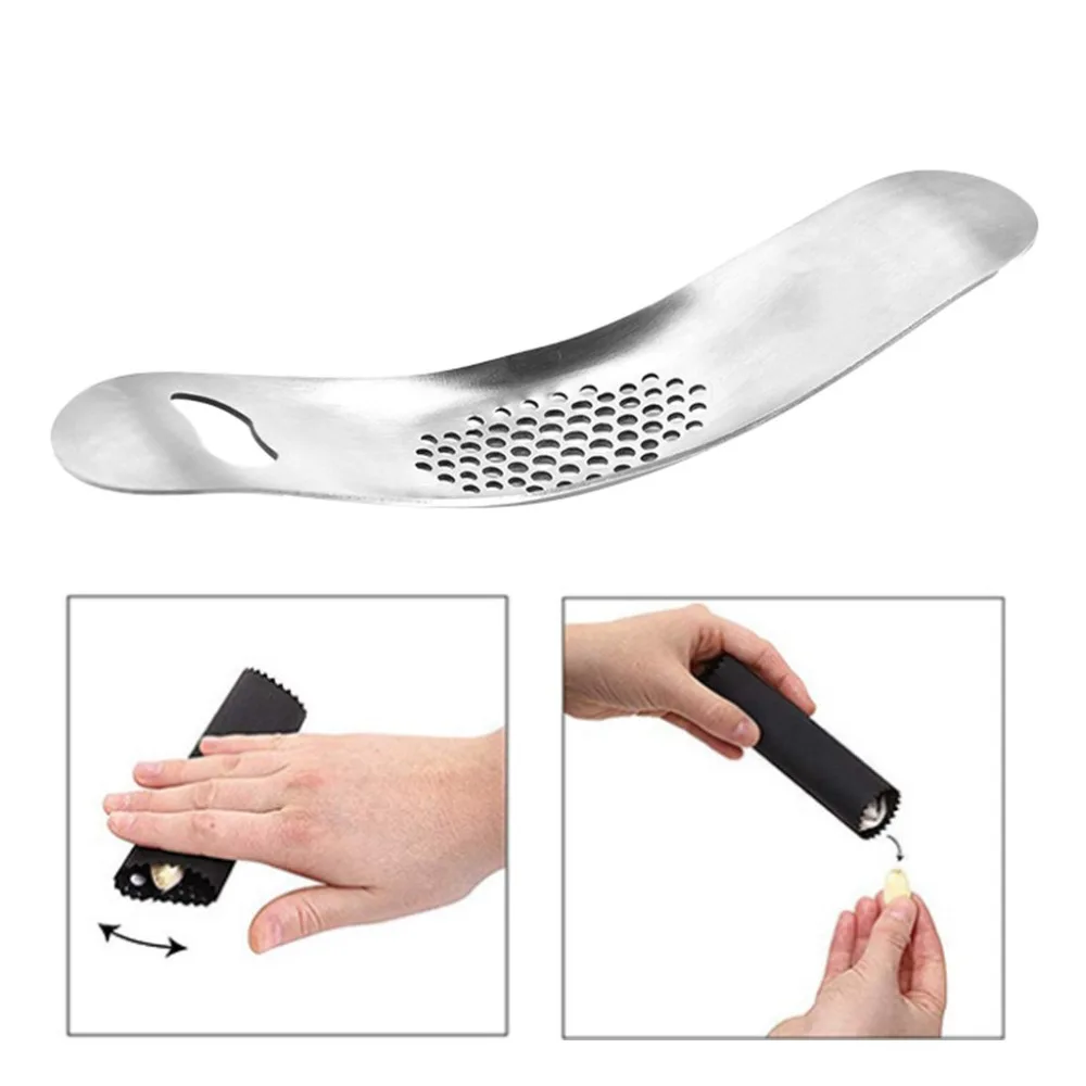 Stainless steel manual garlic press garlic grinder set pressure garlic with bottle opener function Cooking tools 20O31 (3)