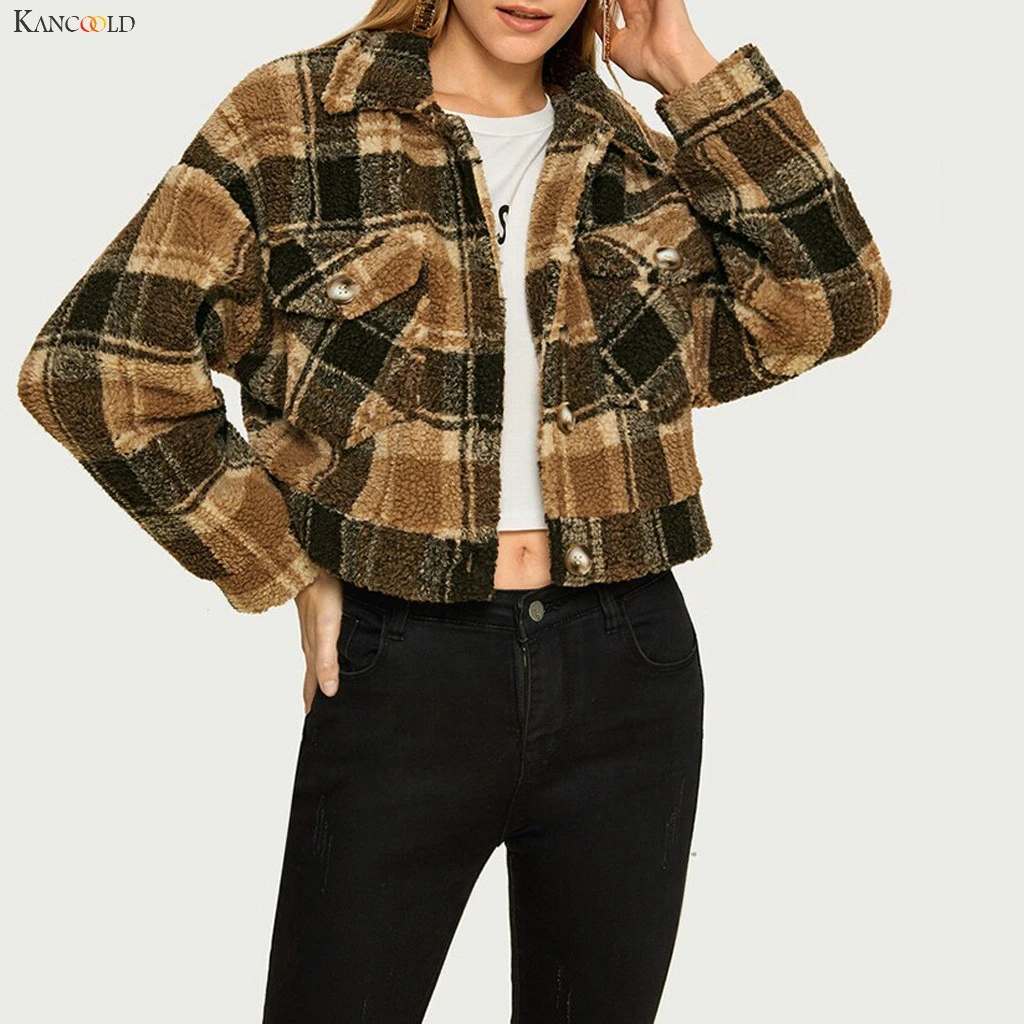 plaid short coat