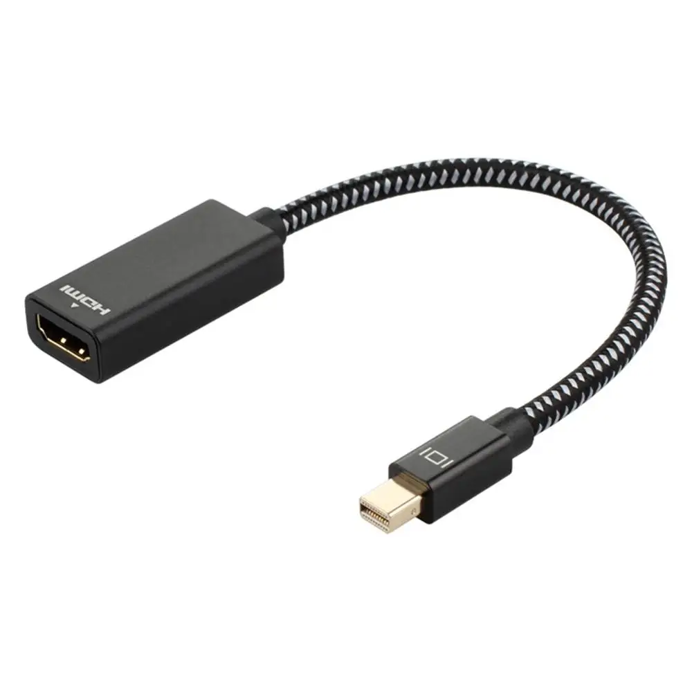 Black Мини-дисплей порт к HDMI Кабель-адаптер HDMI Женский к Мини DP Мужской Соединительный кабель для конвертера проектора Multimidia дисплей - Цвет: Black