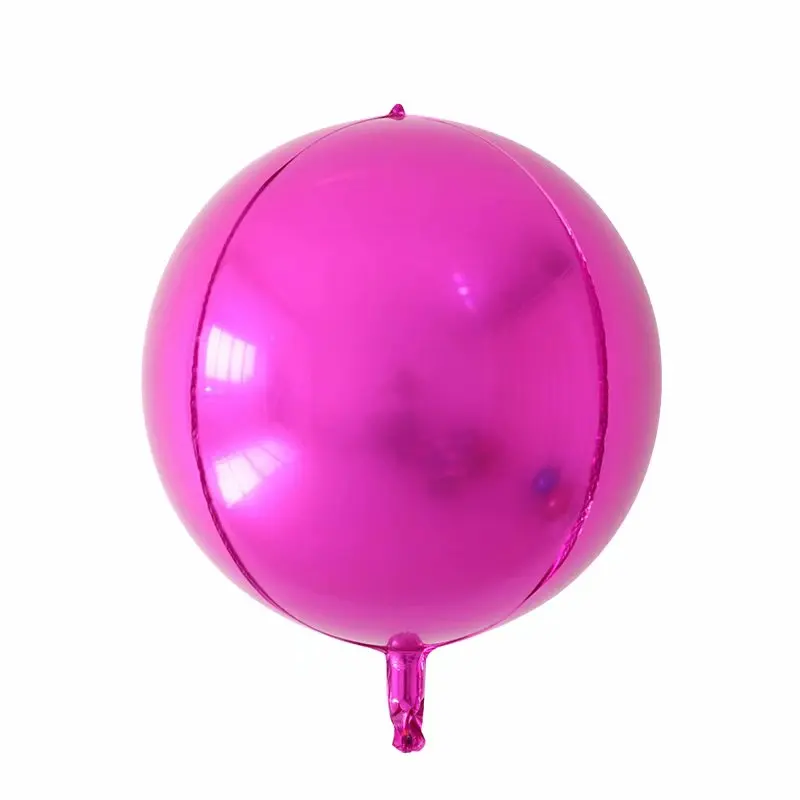 20 шт. розовое золото 4D 22 дюймов круглые алюминиевые фольги Воздушные шары металлический Свадебный шар украшения на вечеринку дня рождения баллон гелия поставки - Цвет: rose red