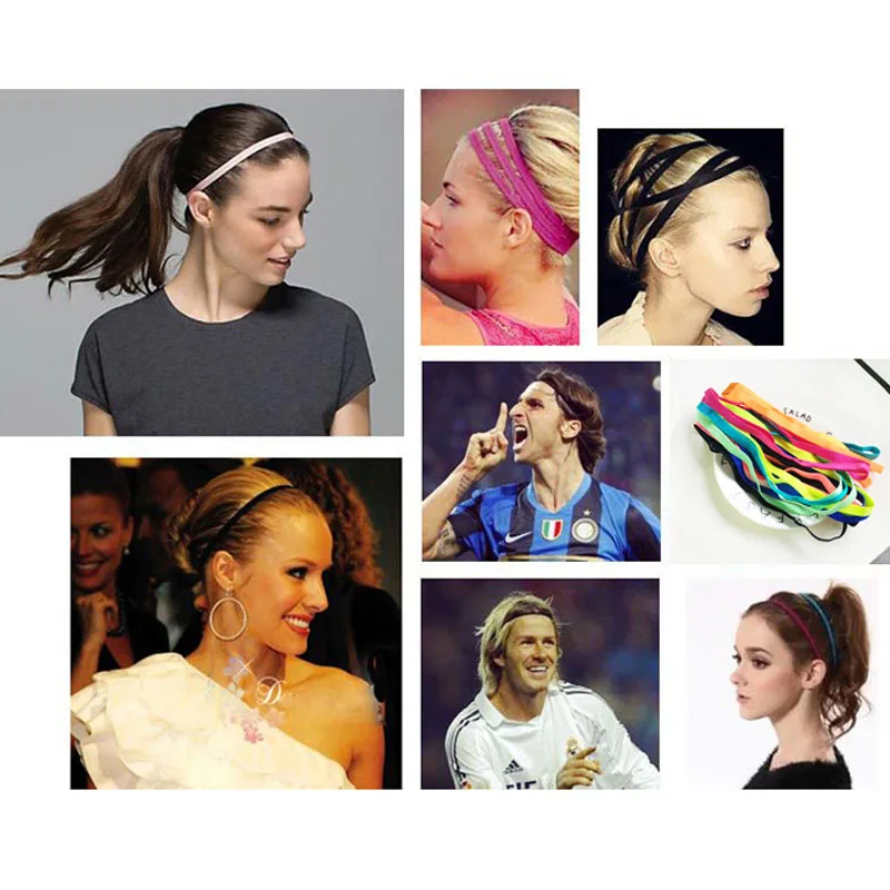 Women Trendy Elastic Bling Hair Band Double Braided Glitter Headband Hair TFSU