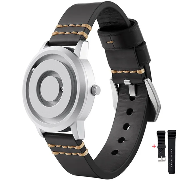 Silver Black Leather