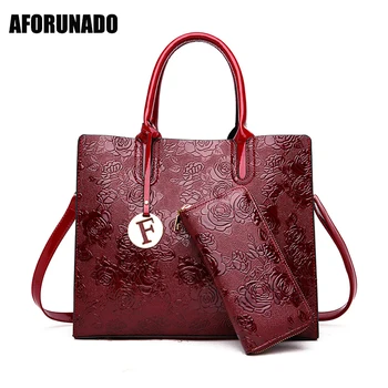 

New Style Luxury Handbags Women Bags Designer Rose Flower Shoulder Crossbody Bags For Women 2019 2set Tote Handbag Clutch Wallet