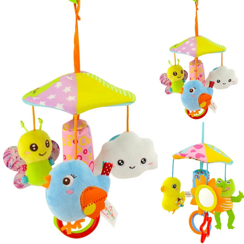 

Rotating Plush Cartoon Cute Kid Hand-eye Coordination Appease Toy Baby Stroller Crib Pram Bed Hanging Toy Accessorie Wind Chimes