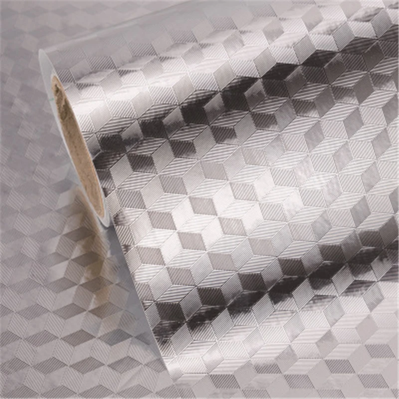Stickers Oil-Proof Self-Adhesive Aluminum-Foil Kitchen Stove Wall Cabinet Croppable 40x100/200cm