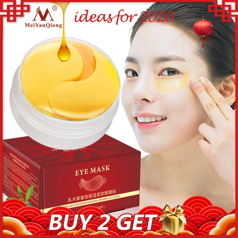 Get  Shea Butter Moisturizing Firming Gold Collagen Eye Mask Face Care Sleep Mask Eye Patches Anti Dark 