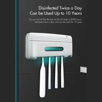 

X12 Smart Home Wall-mounted UV Toothbrush Sterilizer Holder Portable Ultraviolet Disinfection Box USB Charging Cleaner