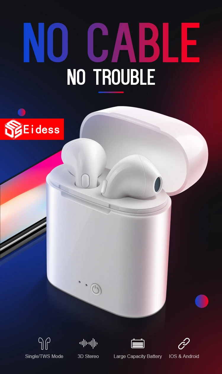i9S TWS Mini Wireless Bluetooth Earphones Earbuds Sport Handsfree Earphone headphones Headset Charging Box for xiaomi iPhone