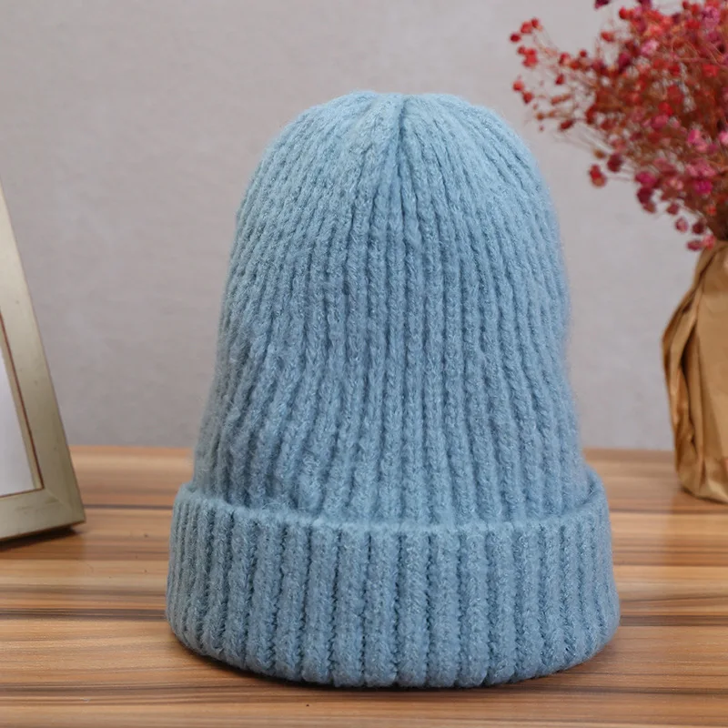 

LISTE&LUKE Knitting wool ball skullies beanies Casual streetwear Thick warm hat cap Women autumn winter 2018 cute beanie hat