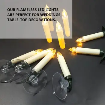 

10pcs Halloween Candle Lights Remote Control LED Lights Electronic Lights White