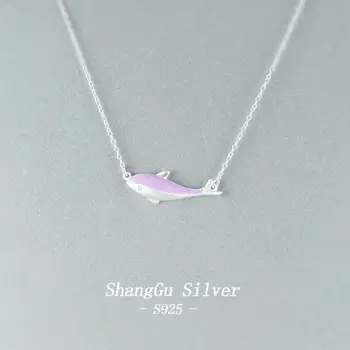 

CSHOU18 Women's Necklace Female Clavicle Chain Simple Dolphin Pendant Necklace