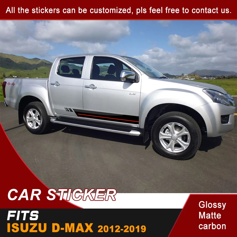 

Car decals racing car side door stripe graphic vinyl cool car stickers fit for isuzu d-max 2012 2013 2014 2015 2016 2017 2018