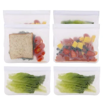 

10pcs Silicone Food Fruits Storage Bag Reusable Freezer Bags Self Seal Zip Vacuum Fresh Bag For Kitchen Organizer Fresh-keeping
