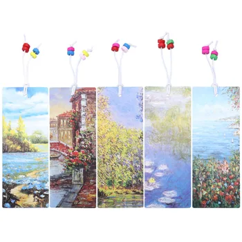 

5pcs Beaded Bookmark Oil Painting Bookmarkers Page Marker for Note Book