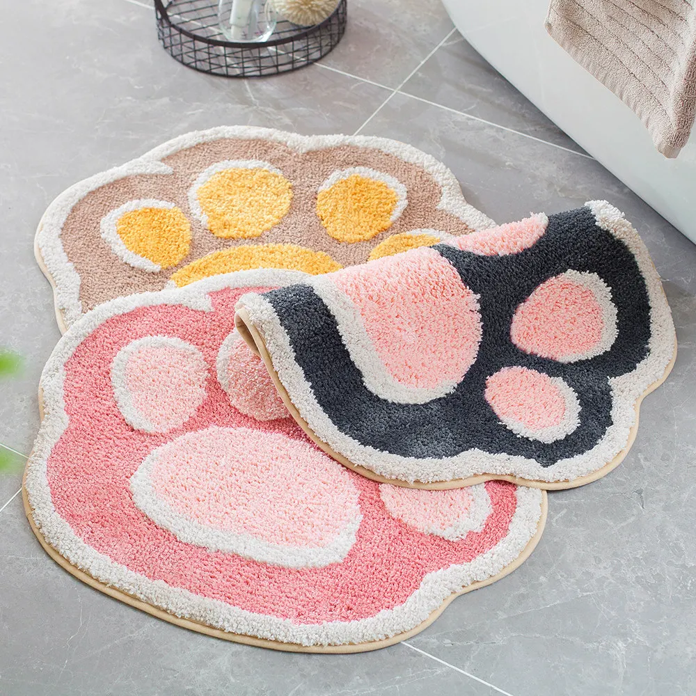 Милый Кот лапа плюшевая подушка Kawaii котенок отпечаток ноги забавная подушка мягкая игрушка Посуда коврик для ног подарки для девочек