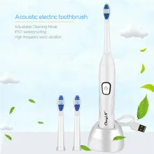 Моющаяся щетка для чистки зубов, щетка DuPont, ультразвуковое отбеливание зубов, вибратор, умный таймер, для детей, с 2 головками