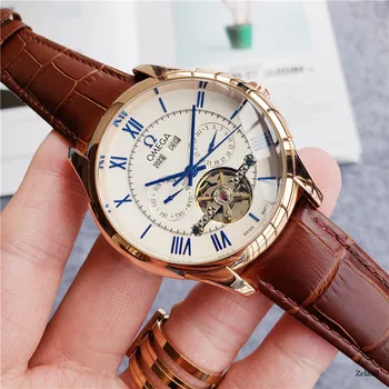 

Omega- Luxury Automatic Mechanical Stainless Steel Strap wristwatch classic business dress men watch 44