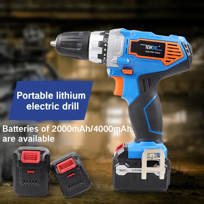 Taladro destornillador inalámbrico de 16V, taladro eléctrico portátil de  iones de litio con batería de 4000mAh, taladro recargable de 2  velocidades|Taladros eléctricos| - AliExpress