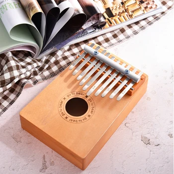 

10 Keys Kalimba Thumb Piano Wood Mahogany Body Musical Instrument With Learning Book Tune Hammer For Beginner Kalimba Bag