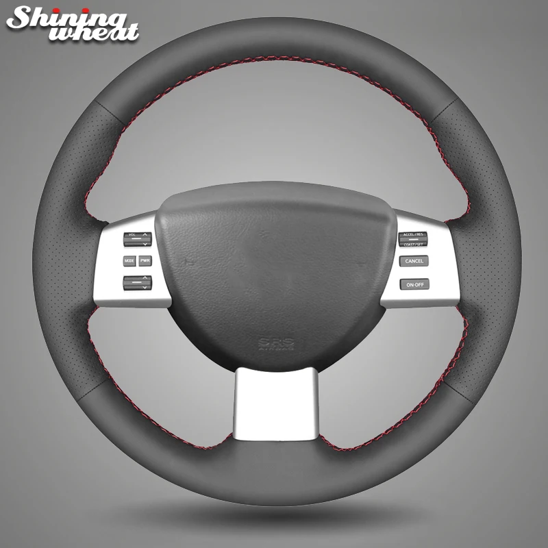 

Shining wheat Black Artificial Leather Car Steering Wheel Covers for Nissan Altima Maxima Murano Quest 2004-2009