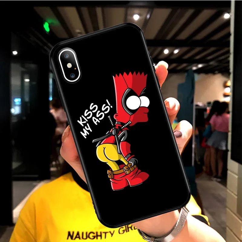 Чехол Kiss my ass для iPhone 7, 8 Plus, чехол для iPhone X, XS, MAX, XR, забавный мультяшный силиконовый чехол для телефона s, для iPhone SE, 6, 5S, 6S Plus