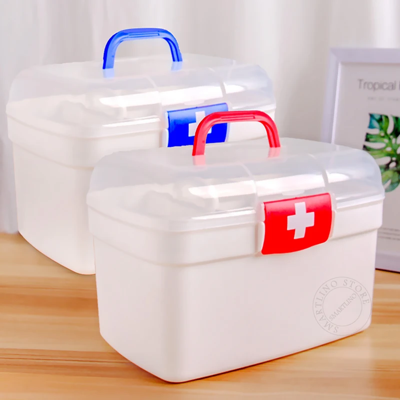 Armoire à médicaments multicouche portable, boîte de rangement en plastique  multifonctionnelle, trousse de premiers soins d'hôpital et de pharmacie -  AliExpress