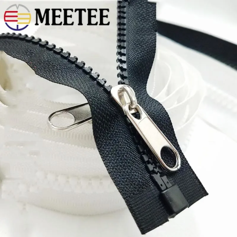 Meetee 1/2pcs 50 300cm Resin Zipper Double sided Slider Pullers for Outdoor Tent Mosquito Net Backpack Repair Crafts Accessories|Молнии| |