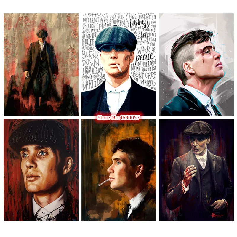 

Peaky Blinders Cillian Murphy Movie Poster,Diamond Embroidery Home Decor Full Drill 5D DIY Diamond Painting Cross Stitch Mosaic