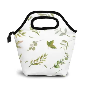 

Decorative Wedding Invitation With Leaves Background Lunch Bag Boxes Bags Portable Insulated Picnic Food Box for Women Men