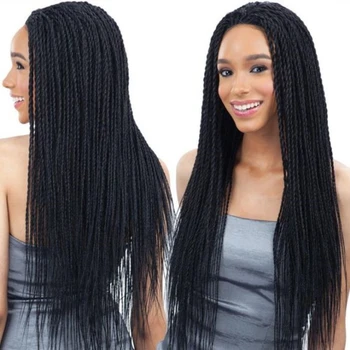 

Glueless Synthetic Wig Free Part Box Braided Wigs For Women Black Wigs with Baby Hair Synthetic Lace Front Wig Heat Resistant