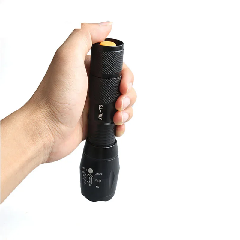 

1pcs Portable LED Flashlight LED Torch Zoomable Flashlight 500LM CREE XM-L T6 LED 3 Mode Light Outdoor Tools For 18650 Battery