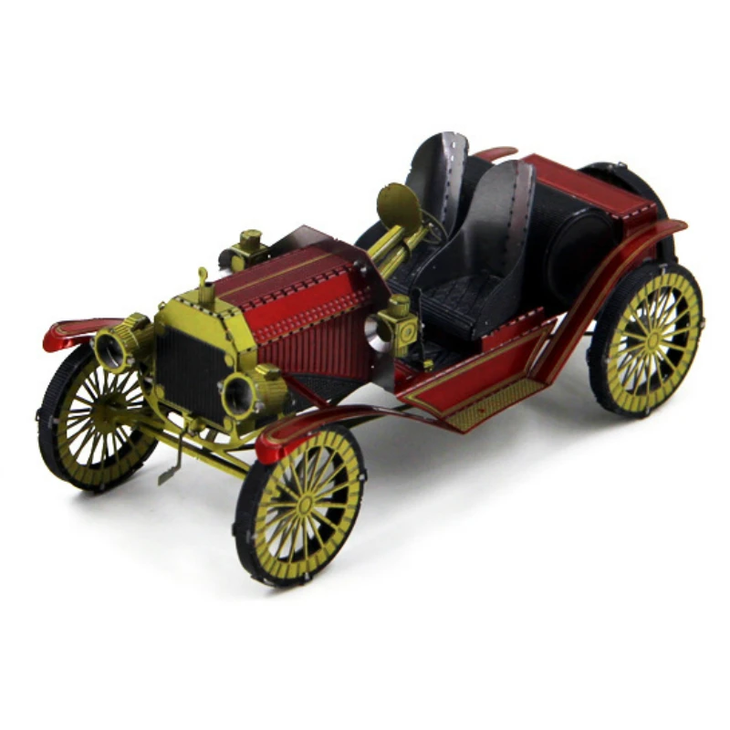 Цветная винтажная живопись автомобиля 3D Металлические Головоломки наномодели