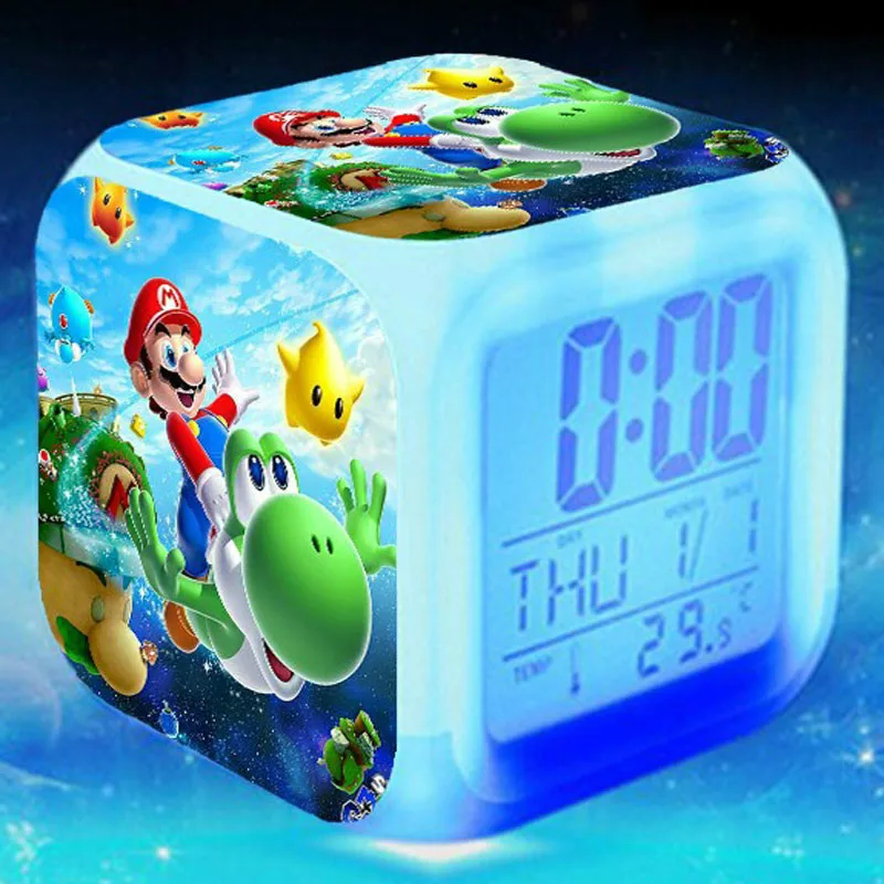 Kids Toys Alarm Clock Cartoon Digital Clock Wake Up Light Electronic Led Clock Reloj Despertador Table Reveil Desk Wekker - Цвет: 1