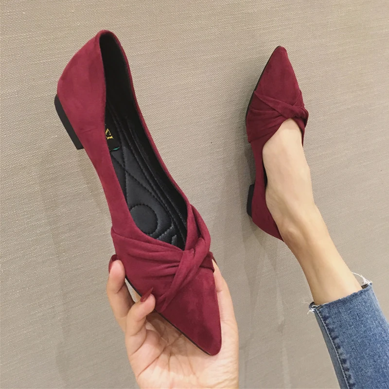 Basic Black Flats for Women Dressy Comfort Ballet Flats Foldable Flats Pointed Toe Slipons Small