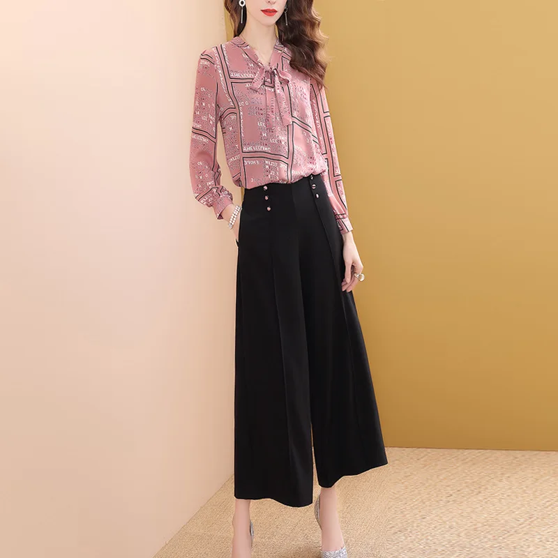 

Ozhouzhan 2019 New Style Early Spring Two-Piece Set Western Style Slimming Goddess Loose Pants Casual Fashion WOMEN'S Suit Fashi