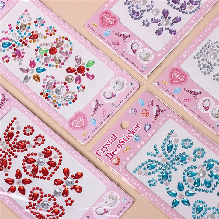 1   Acrylic Butterfly Crown Love Stickers For Women Mobile Phone Shell Decoration Rhinestones Stickers Diy Handmade Crafts Stickers