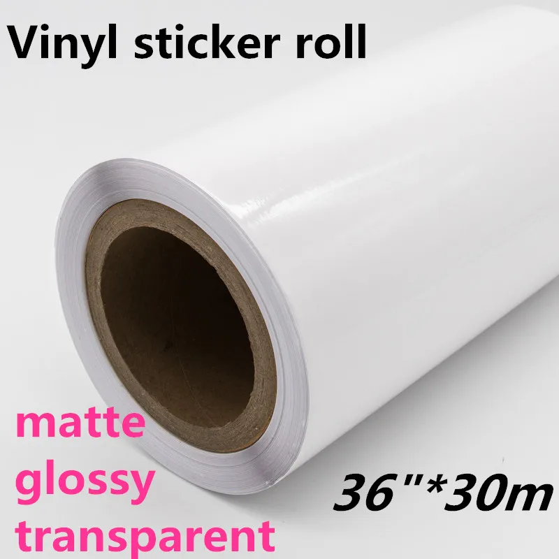 36 "* 30M Matte/Glossy/Transparan Vinyl Sticker Roll untuk Inkjet