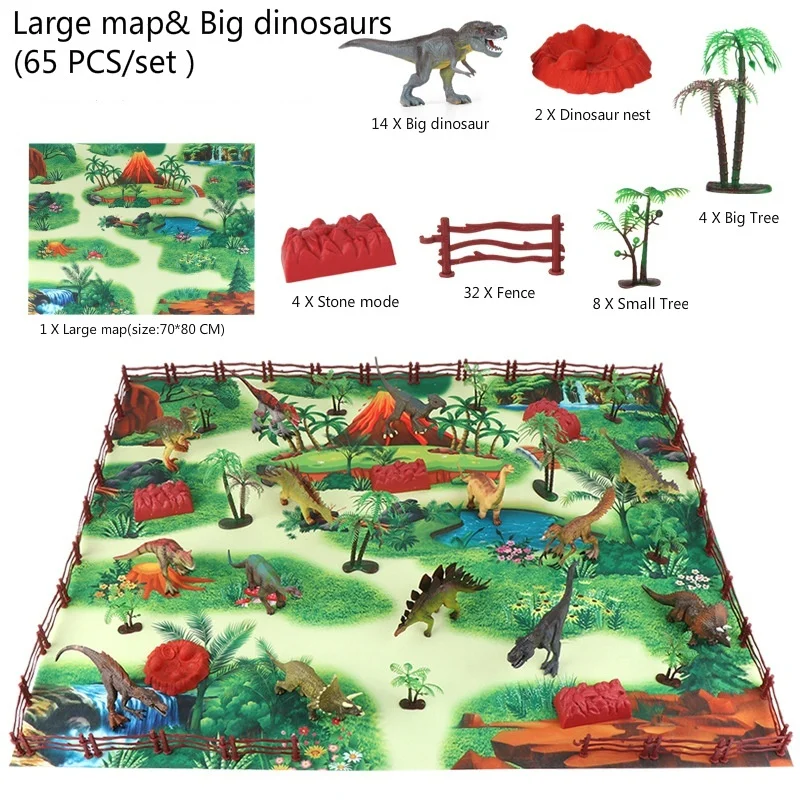 Children's educational early education simulation animal model boy dinosaur world game carpet toy 5